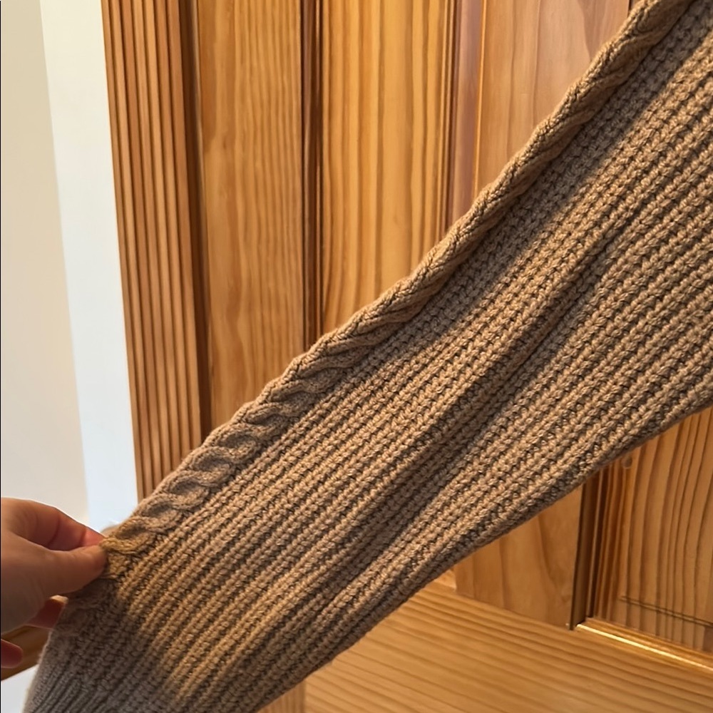 Cable Knit Tan Sweater - Picture 4 of 9